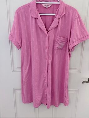 Juicy Couture Nightgown XL | Pink Rhinestone Y2K Sleep Shirt